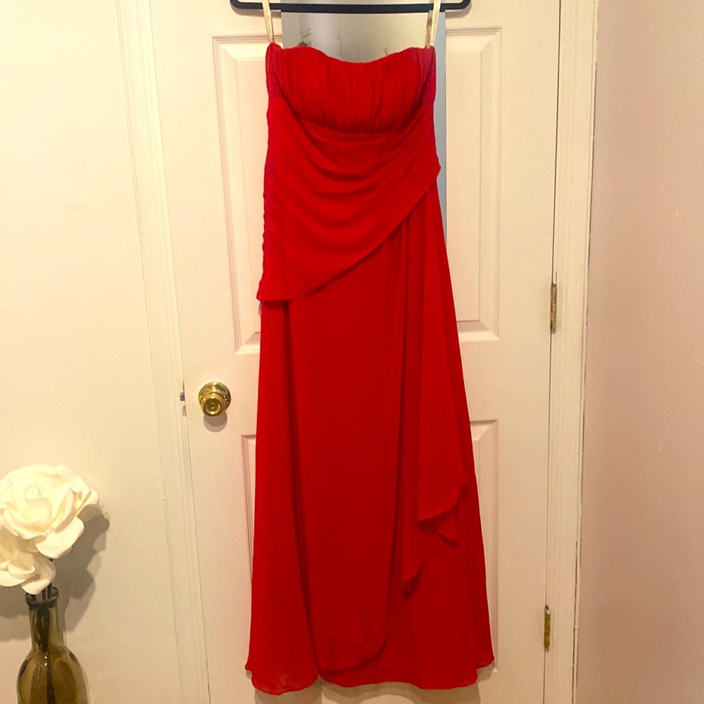 Women’s Formal Bridesmaid Dress Gown - Red - Forever Yours - Size 8